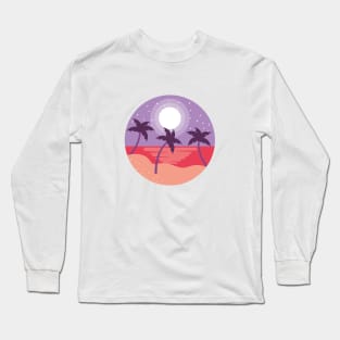 purple palm tree design Long Sleeve T-Shirt